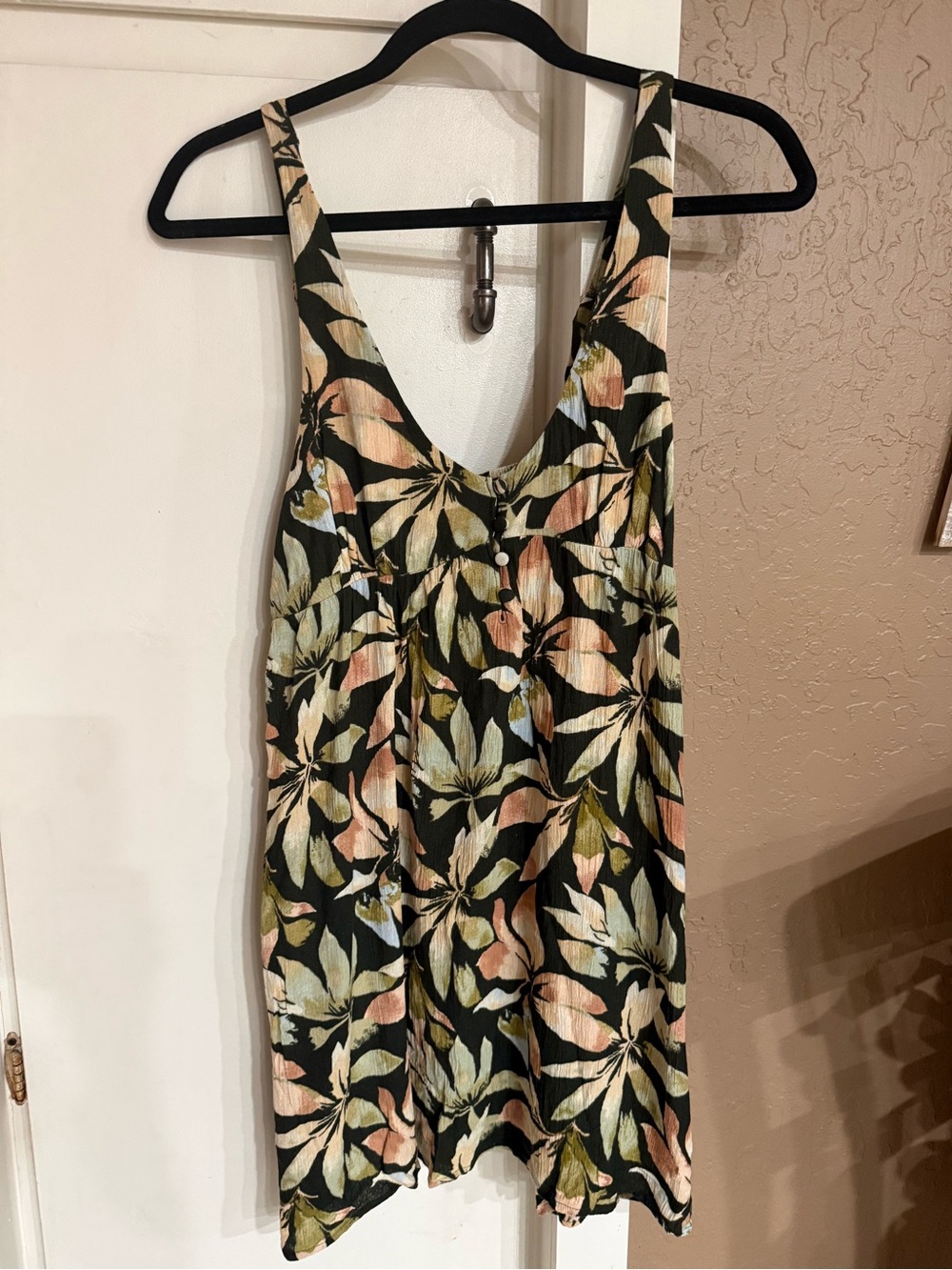 Volcom Black Mini Dress with Pastel Floral Print